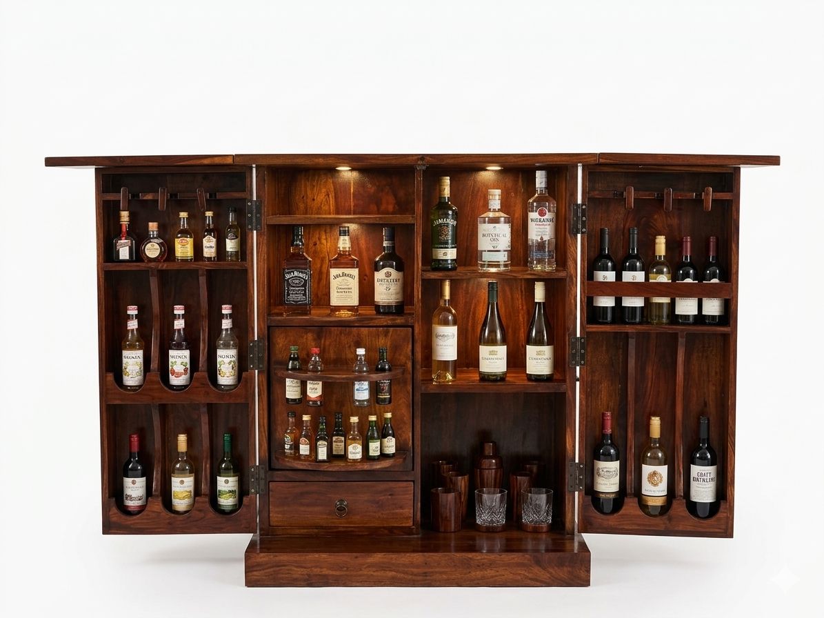 Royal Solid Wood Bar Counter / Luxury Home Bar Cabinet - Image 6