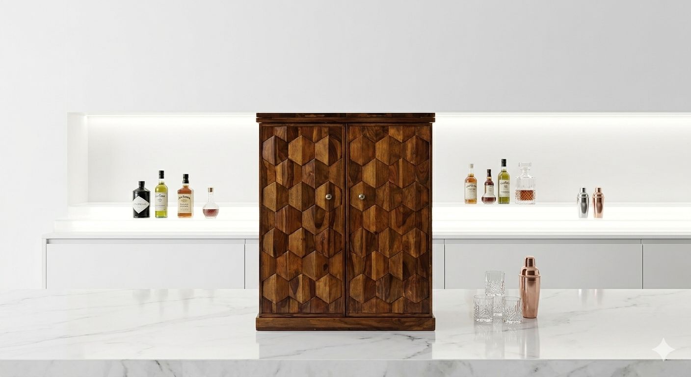 Royal Solid Wood Bar Counter / Luxury Home Bar Cabinet - Image 3