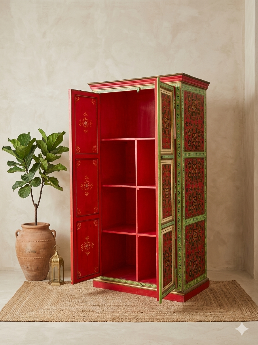 Artisanal Hand-Painted Wardrobe - Image 3