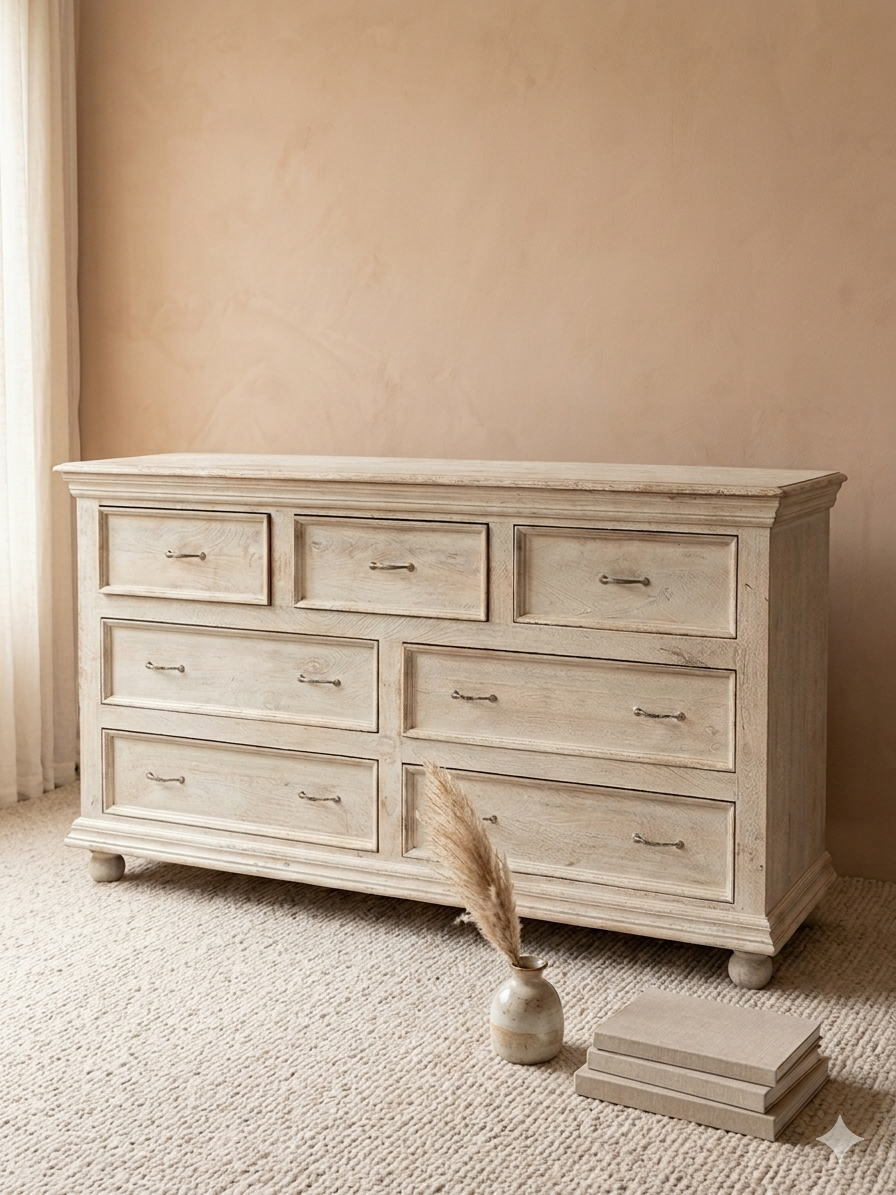 Rustic Transitional Drawer Storage Unit
