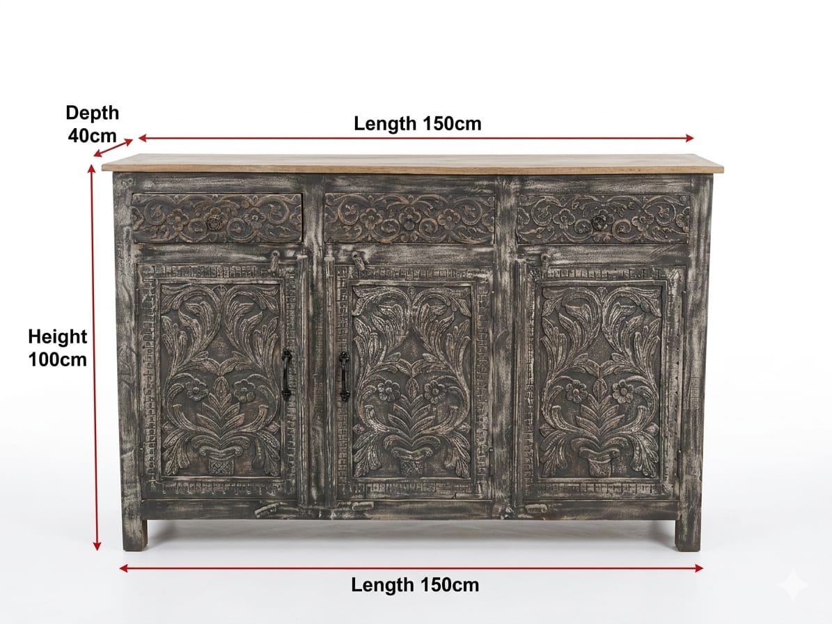 Handcrafted Solid Wood Sideboard - Image 3