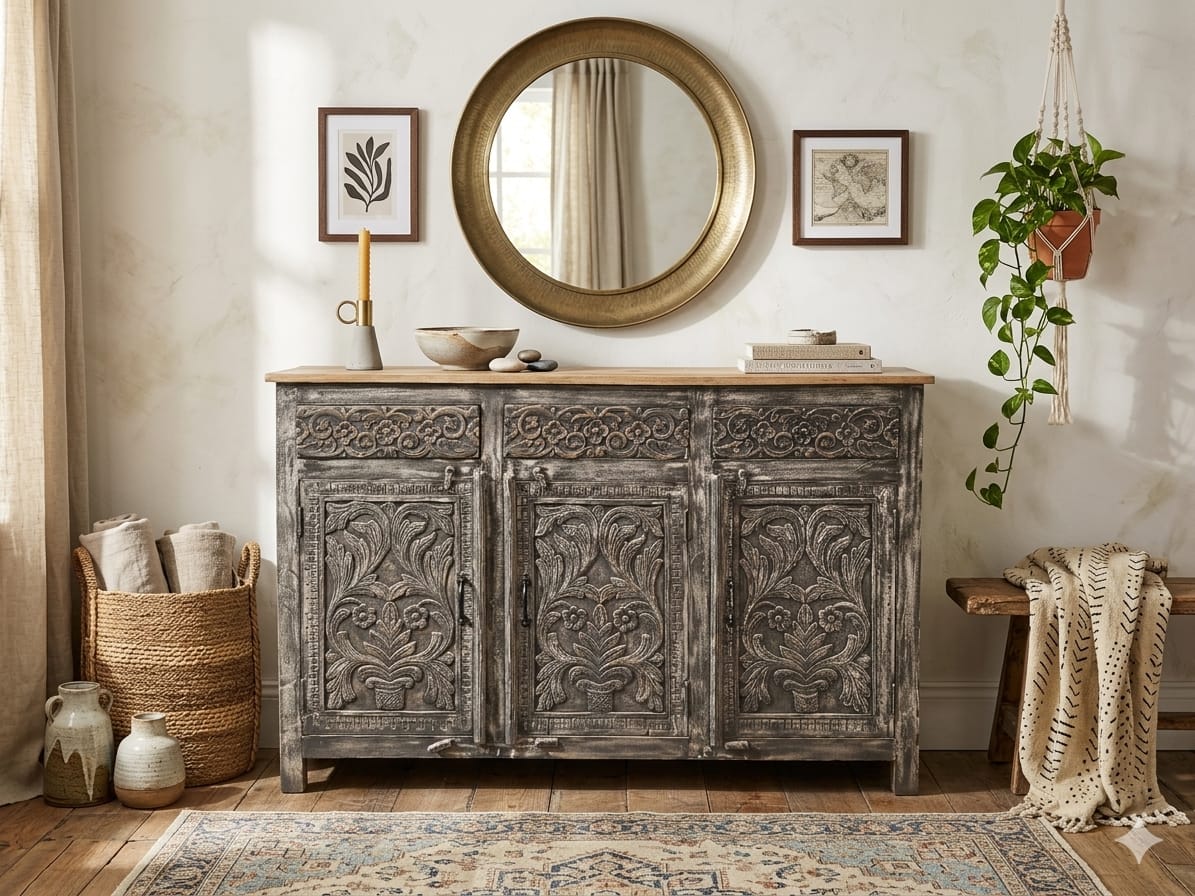 Handcrafted Solid Wood Sideboard