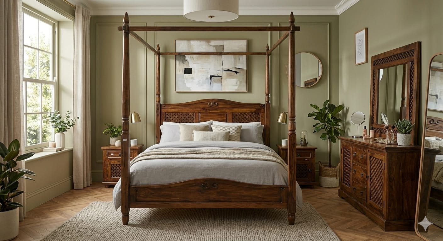 Exquisite Solid Wood Bedroom Set