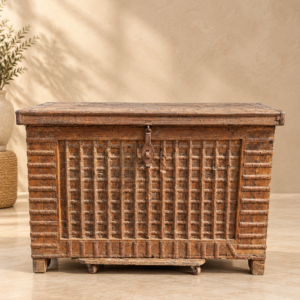 Antique Wooden Iron-Clad Storage Chest